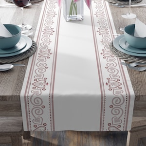 Nordic Folklore Table Runner, nordic style table centerpiece, traditional scandi design, nordic decor, scandinavian holiday table cover