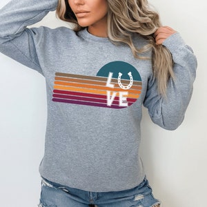 Equestrian Sweatshirt: Horse Shoe Country Girl Crewneck