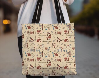 Reiter-Einkaufstasche: Pferdeliebhaber wiederverwendbare Schultertasche