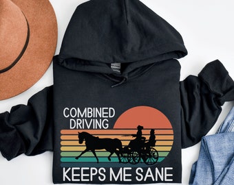 Horse Driving Hoodie: Equestrian Carriage Driver Gift