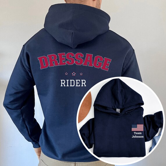 Personalized Patriotic Dressage Hoodie: Custom Equestrian Apparel