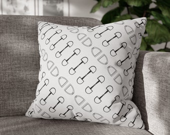 Equestrian Bit Pillow Cover: Horse Lover Farmhouse Decor