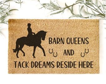 Barn doormat, tack room dormat, equestrian gift, housewarming gift, barn entryway mat, farm welcome mat, horse owner gift, new barn gift