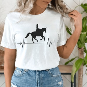 Equestrian shirt, horse lover top, dressage rider tee, horseback riding short sleeve, equine shirt, equestrian gift, heartbeat tshirt