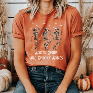 Equestrian Halloween Shirt: Dancing Skeleton Horse, Western Cowgirl Tee