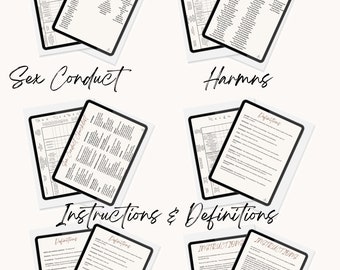 Schritt 4 Paket (Ressentiment, Ängste, Sexverhalten, Schaden) - AA Sucht Sobriety Genesung - Sofortiger Download druckbare 8,5x11 'PDF