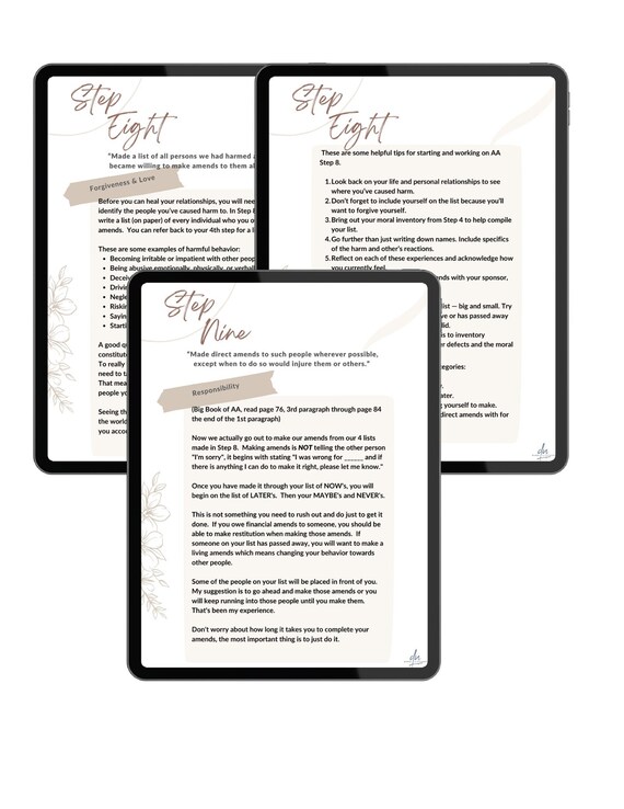 Step 8 & 9 Worksheet AA Addiction Sobriety Recovery Part of - Etsy Step 8 & 9 Worksheet AA Addiction Sobriety Recovery Part of - Etsy
