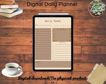 Daily Digital Planner, GoodNotes Planner, 24 Hour Daily Printable Template, Minimalist Planner, Schedule Planner, A4, Daily To Do List