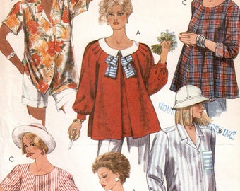 1980s Maternity Tops, Shirts & Blouses, Bust 32 / Vintage Sewing Pattern / McCall's 9390