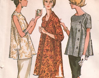 Vestido de maternidad de la década de 1960, top y falda, busto 34 / Patrón de costura vintage / McCall's 7011