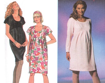 1990s Maternity Babydoll Dress, Bust 36 38 40 / Vintage Sewing Pattern / Simplicity 8196