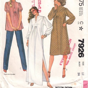 1980s Maternity Dress, Top & Pants, Bust 34 | Vintage Sewing Pattern | McCall&#39;s 7926