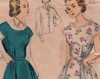 1940s Maternity Dress, Jumper & Blouse, Bust 31 Junior / Vintage Sewing Pattern / Simplicity 2852