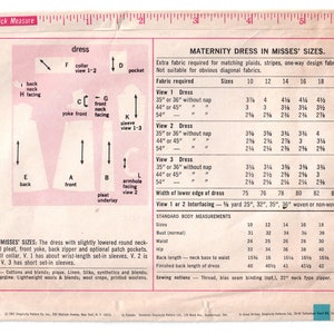 1960s Maternity Dress with Bias Roll Collar and Inverted Pleat, Bust 31 / Vintage Sewing Pattern / Simplicity 7393 image 2