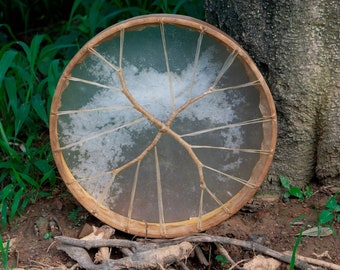 American Shamanic Native Drum Bison Natural Hide