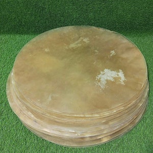 WHITE Calf Natural REPLACEMENT RAW Skin HAED For Shamanic Drum Hand Doumbek Djembes Tambourines Banjo Snare Soak And Install Size 14 Inch Round