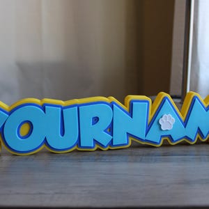 Personalized Patrol Inspired Nameplate - Custom Name Decor - Custom Name Tag Sign - Custom Kids Room Decor - Kids Birthday Theme Decor