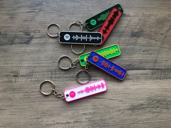 Custom Scannable Song Code Keychain - Song or Playlist - Music - Personalized Gift - Custom Color Combinations - Personalized Music Keepsake