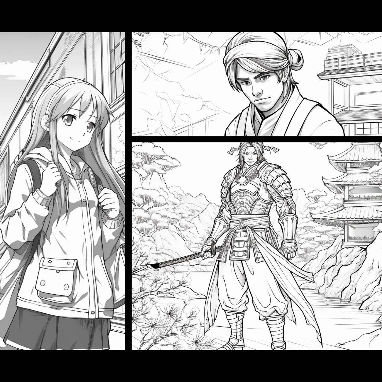 100 Unique Anime-inspired Ai Coloring Page Prompts - Etsy