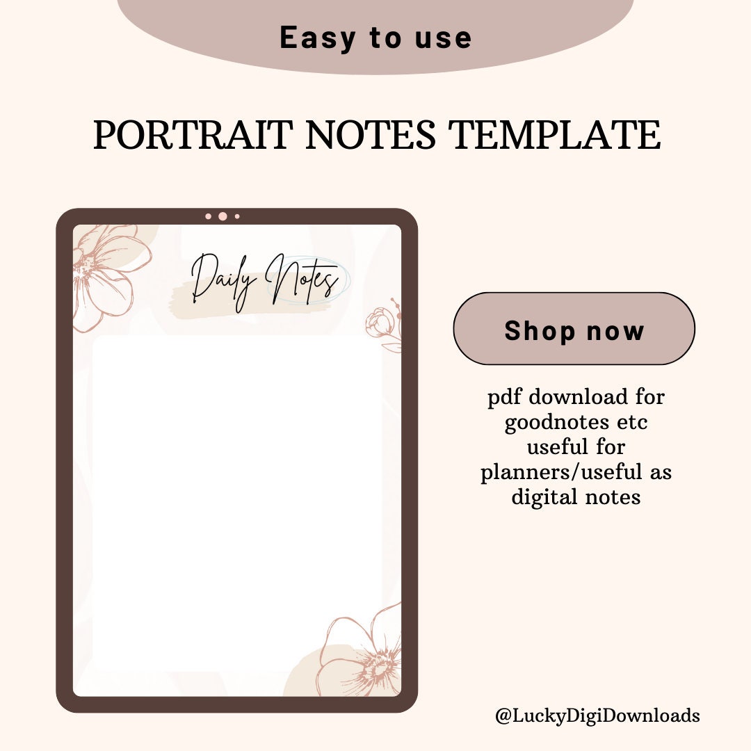 Digital Notes Page Goodnotes Template Digital Planner Page for ...