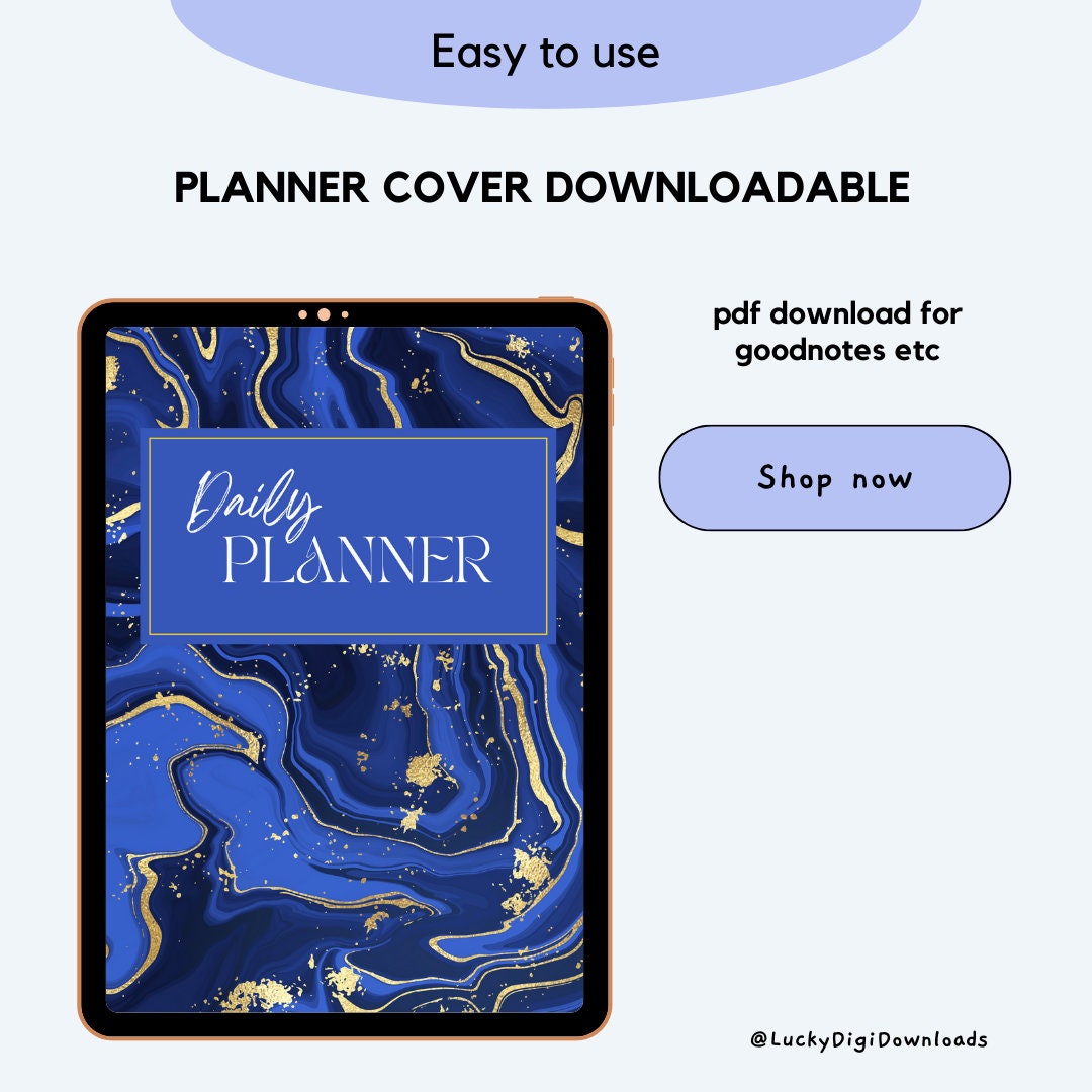 Planner Cover Goodnotes Template Digital Planner Cover Page Etsy
