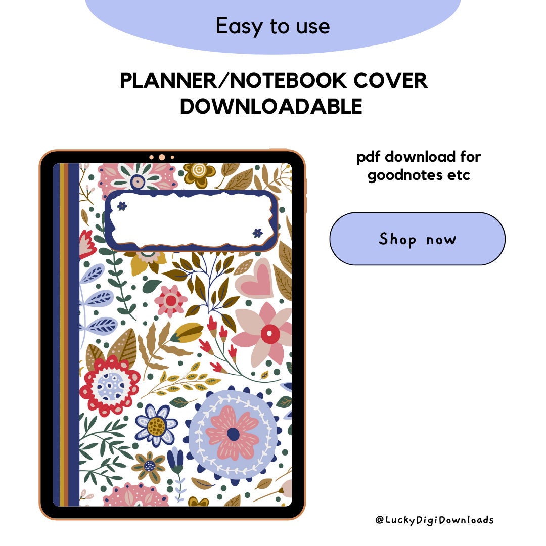Planner Cover Goodnotes Template Digital Planner Cover Page Etsy