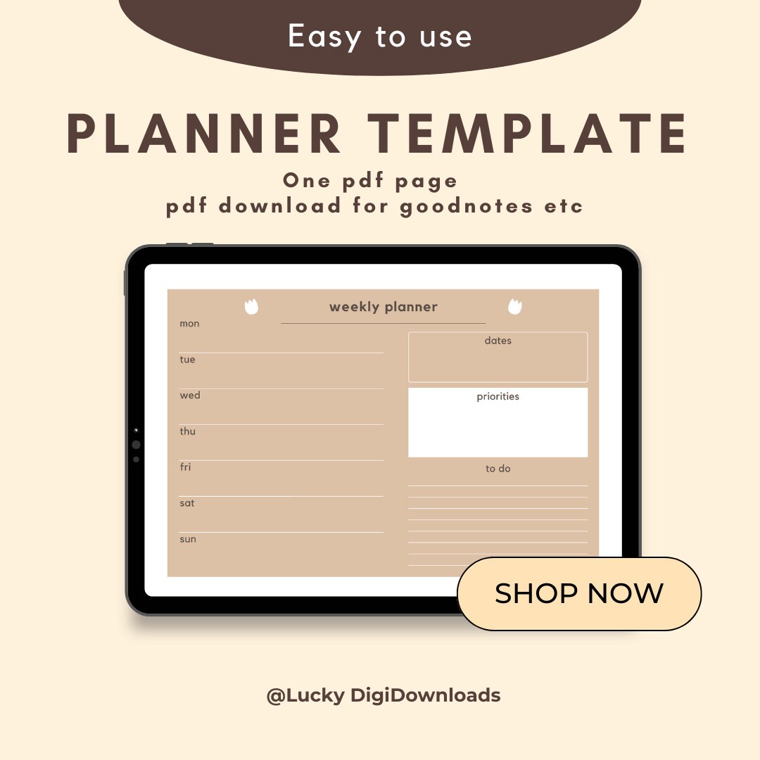 Digital Goodnotes Planner Template, Undated Planner, Planner Pages ...