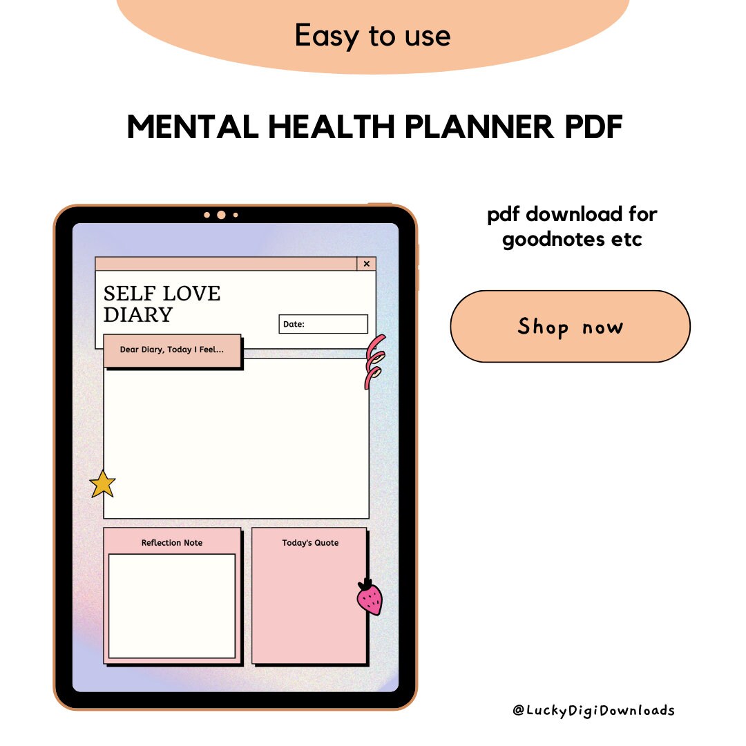 Mental Health Planner Goodnotes Template Digital Planner Page for ...