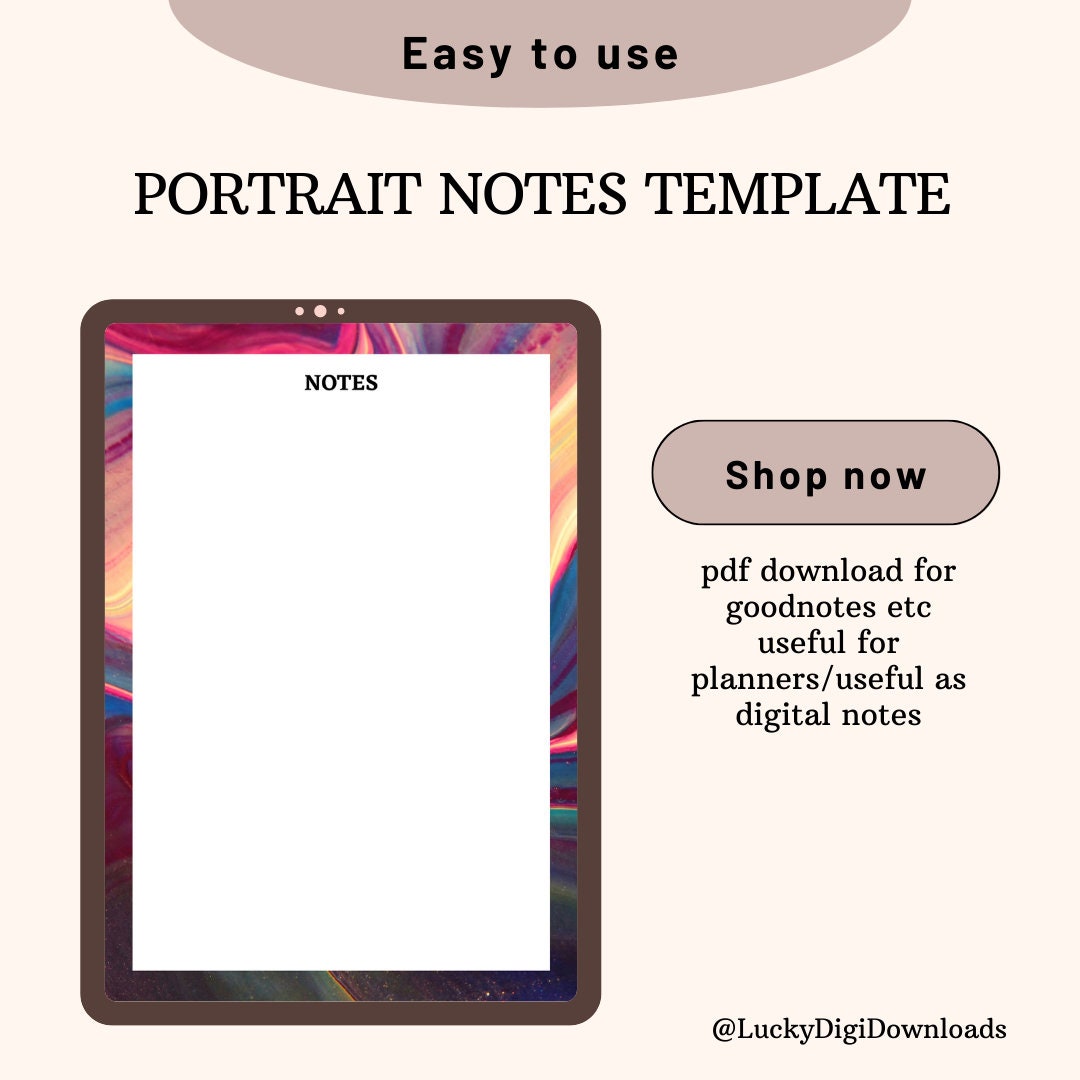 Digital Notes Page Goodnotes Template Digital Planner Page for ...