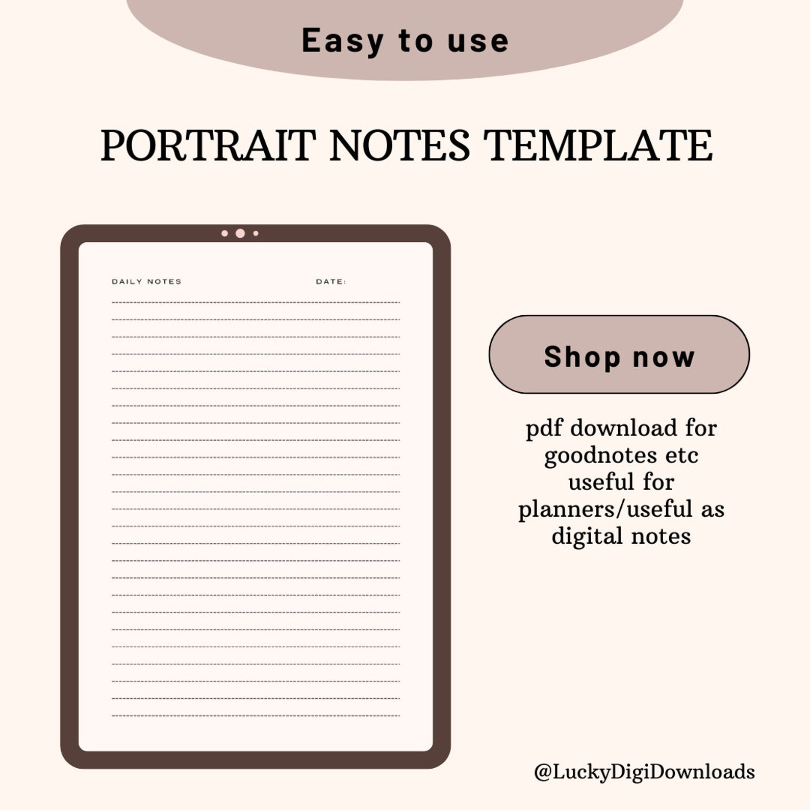 Digital Notes Page Goodnotes Template Digital Planner Page - Etsy