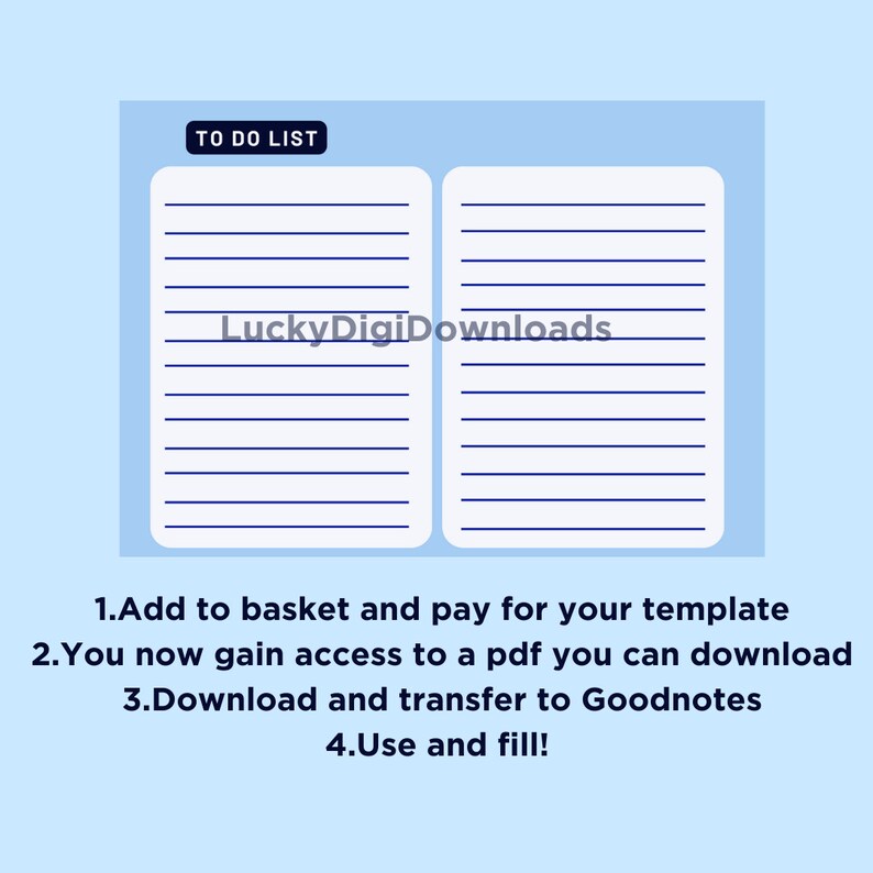Blue Digital Goodnotes Planner Template, Undated Planner, Planner Page ...