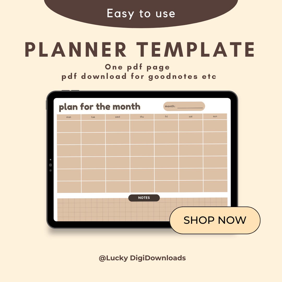 Digital Goodnotes Planner Template, Undated Planner, Planner Pages ...