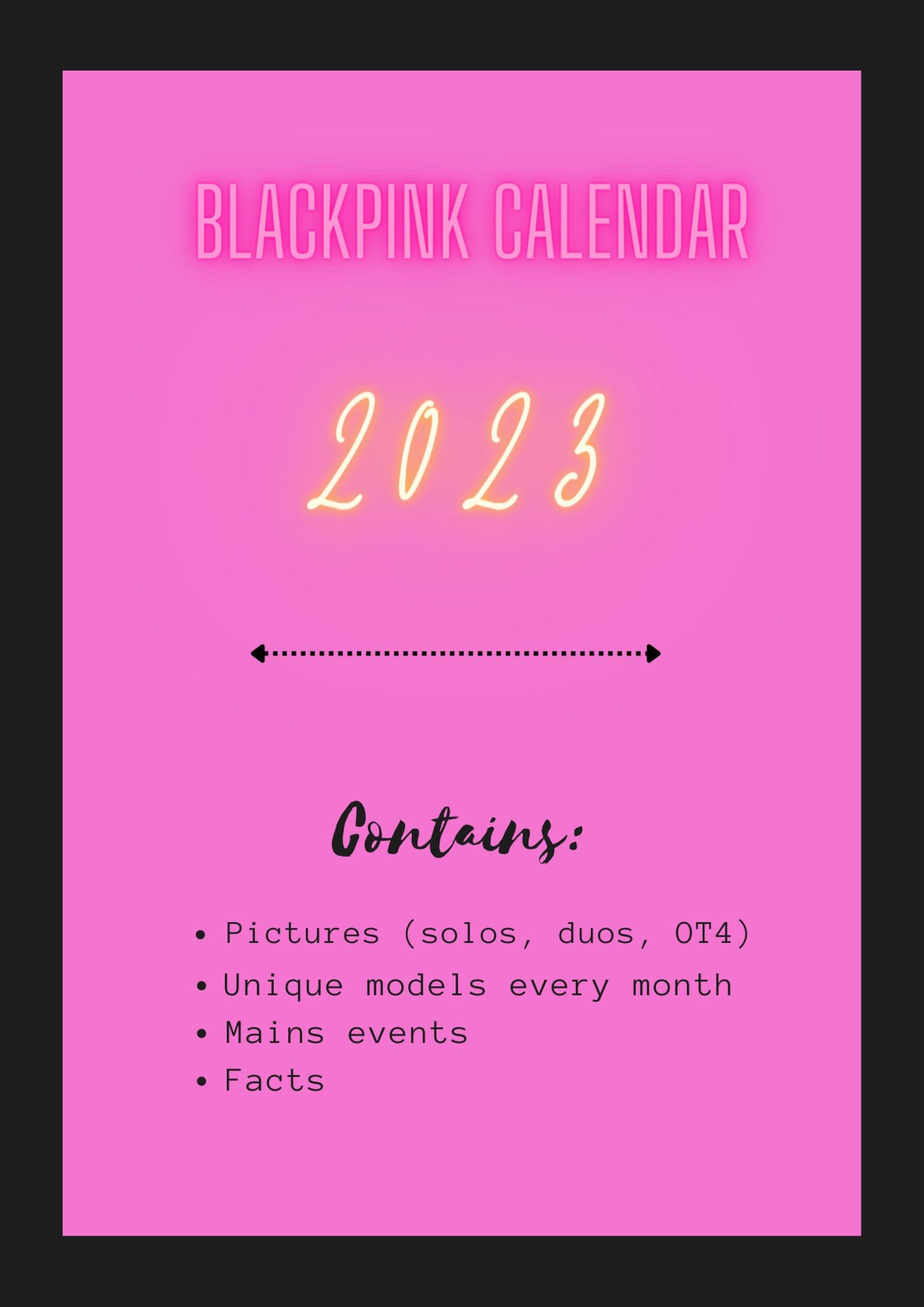 BLACKPINK CALENDAR 2023 KPOP blackpink Etsy UK
