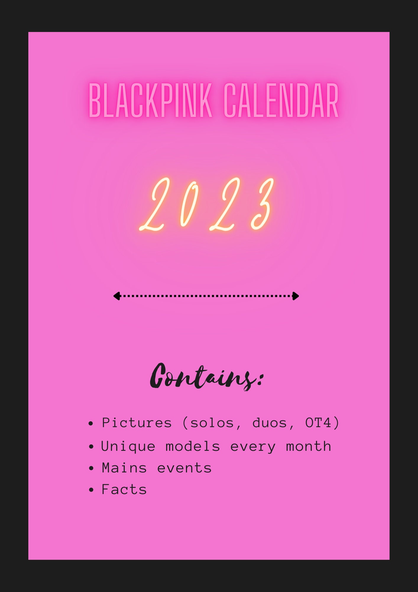 BLACKPINK CALENDAR 2023 KPOP blackpink Etsy UK