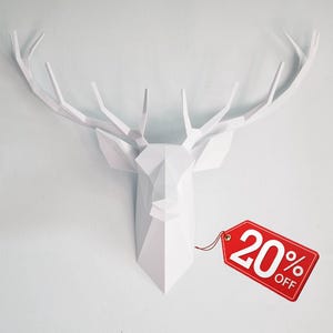 Low Poly Deer Head Wall Decor: Geometric Faux Taxidermy Trophy