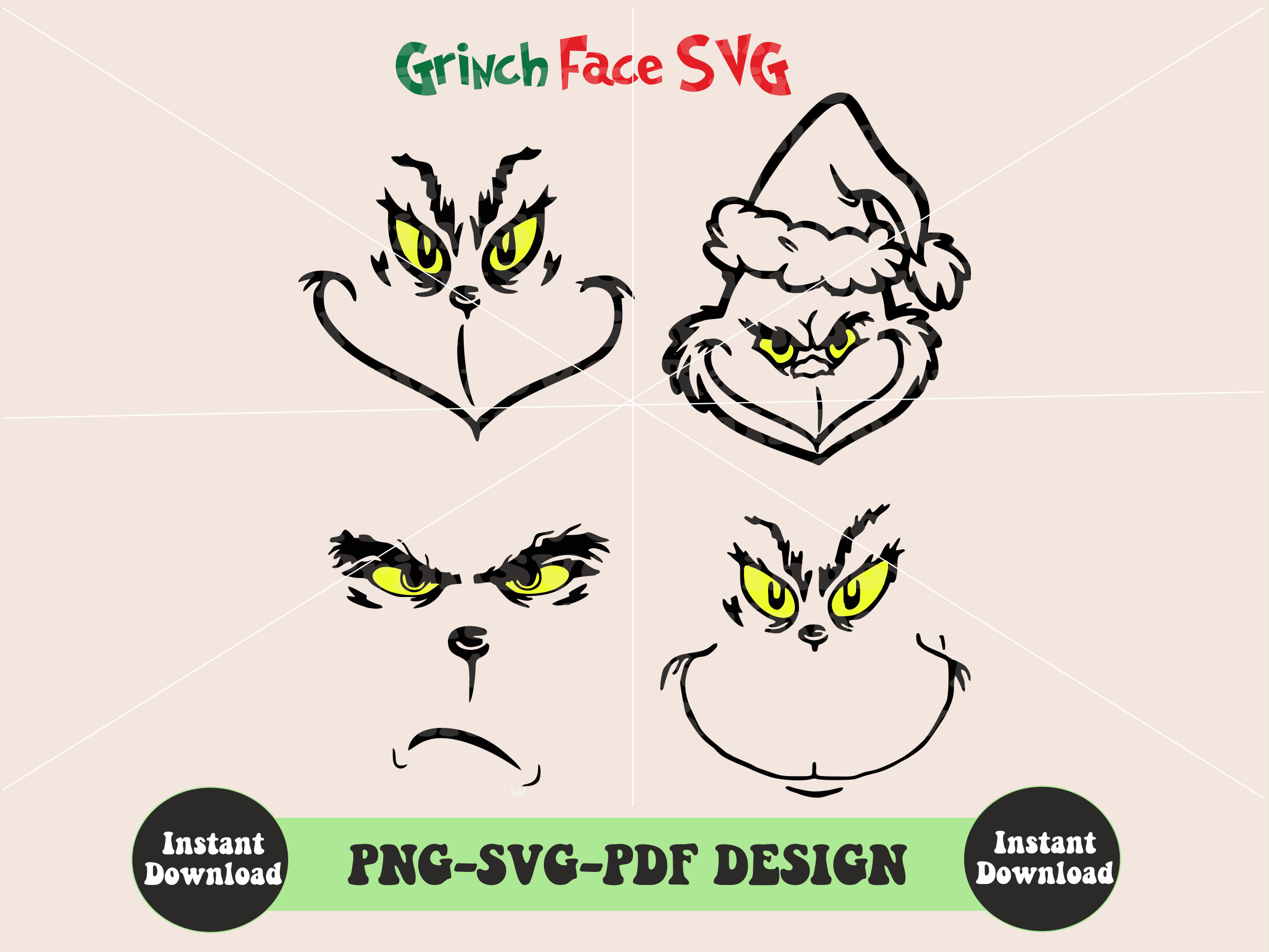 The Grinch Face Template