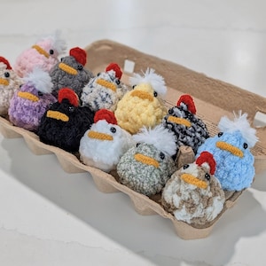 Crochet Mini Chicken Plushie | Handmade Pocket Chicken | Chicken Amigurumi | Farm Gift | Easter Gift