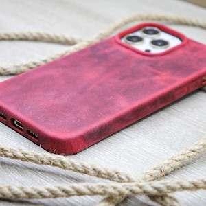 本革 iPhone カバー、赤い携帯電話ケース、iPhone 14、13、12、11 Pro Max ケース、保護バックカバー、パーソナライズされた携帯電話ケース