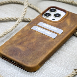Lichtbruin volnerf aangepast telefoonhoesje met kaarthouder, iPhone 14, 13, 12, 11 Pro Max-hoesje, gepersonaliseerd creditcardtelefoonhoesje,