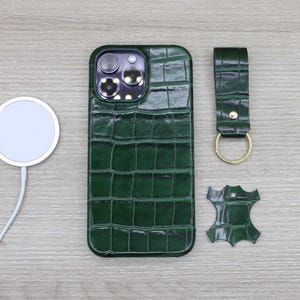 iPhone 12 Pro Case, iPhone 14 Pro Max, iPhone 12 mini Case, iPhone 11 Case, iPhone 15 Plus Case, Leather iPhone Case,  Leather Phone Cover, iPhone Snap On Case, MagSafe iPhone Case, Personalized Case, Green Leather case,luxury leather phone,Croc Patt