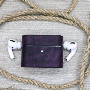 Custom Purple Leather Airpod Case, Soft Airpod 1/2 & Airpods Pro / 2 Cover, Protective  Airpods Holder