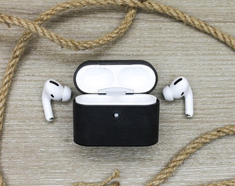 Genuine Black Leather Airpods Case, Personalized Airpod Pro /2 & Airpod 1/2 Holder, Luxury Leather Airpods Cover, Soft Airpod Pouch
