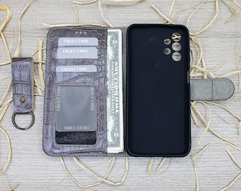 Samsung Phone Wallet Case, Custom Mink Leather Phone For M12, A-03, A32, A52, A53, S20, S21, S22, S23, A12, A13, A14 Ultra/ Plus/ Fe Cover