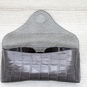Croco Muster Leder Nerz Sonnenbrillen Halter, Schutz Brillenhülle, Benutzerdefinierte Brillenetui, Vintage Sonnenbrillen Etui