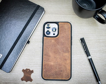Personalization, Phone Case, Camel Phone cover, iPhone 15, 14, 13, 12, 11, Pro Max Case, Custom Tumbled Leather Cell Phone Case,Luxury