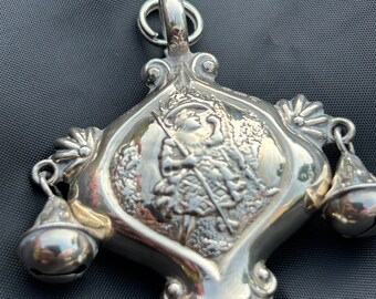 Antique Sterling Silver and Mother of Pearl rattle - Birmingham 1924
