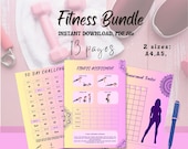 Ultimate Fitness Bundle -30 day fitness challenge, Measurements Tracker and Fitness Assessment , habit tracker and weekly planner
