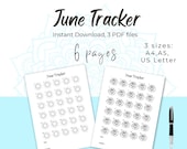 June Tracker Coloring Pages Bundle: Mood, Exercise, and Habit Tracker Sun and Rose design