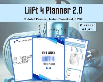 LIIFT4 Beachbody Fitness Journal: 8-Week Workout Log & Meal Planner (Printable PDF)