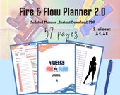 4 Weeks FIRE AND FLOW Printable Undated Daily Beachbody Portion Fix 2B Mindset Meal journal / weight tracker- Get Fit with Ease